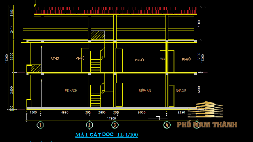 nhà 2 tầng 2 mặt tiền mái thái