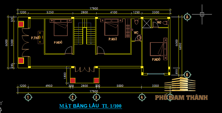 nhà 2 tầng 2 mặt tiền mái thái
